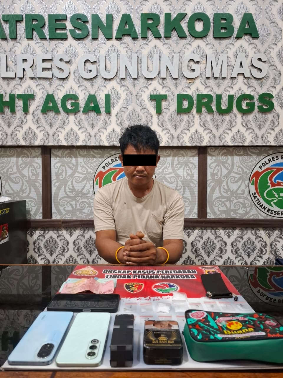 pelaku pengedar sabu di rungan diamankan