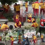 Polres Gunung Mas Gelar Kerja Bakti Massal di Taman Kota Kuala Kurun